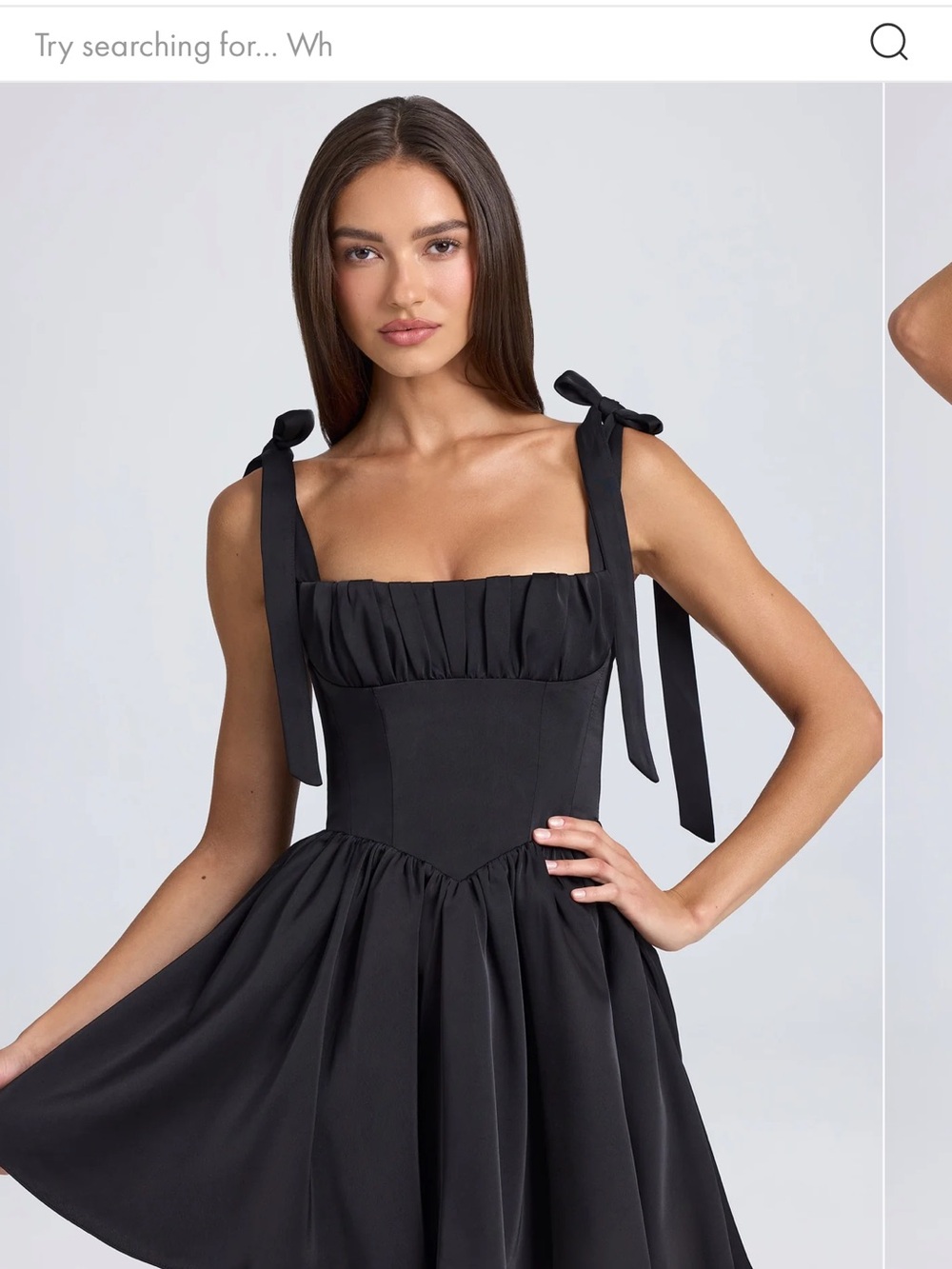Oh Polly Black Tie-Shoulder Mini Dress